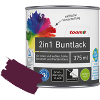 toom 2in1 Buntlack merlotfarben seidenmatt 375 ml