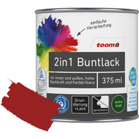 toom 2in1 Buntlack 'Mohnblume' feuerrot matt 375 ml