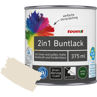 toom 2in1 Buntlack 'Bergkristall' cremeweiß matt 375 ml