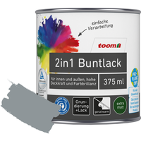 toom 2in1 Buntlack 'Stadtgeflüster' silbergrau matt 375 ml