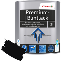 toom Premium-Buntlack tiefschwarz glänzend 2 l