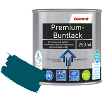 toom Premium-Buntlack petrolfarben seidenmatt 250 ml