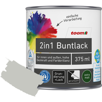 toom 2in1 Buntlack 'Mondschein' lichtgrau matt 375 ml