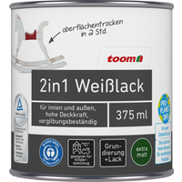 toom 2in1 Weißlack matt 375 ml