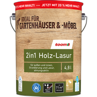 toom 2in1 Holzlasur teakfarben 4,8 l