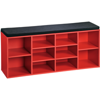 Kesper Schuhschrank rot mit Sitzkissen 103,5 x 48 x 29,5 cm