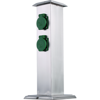 toom Steckdosensäule Edelstahl silbern 4-fach