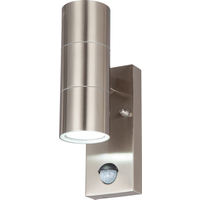 toom Außenwandleuchte 'Delhi' Edelstahl satiniert Ø 6 x 22 cm, mit Bewegungsmelder