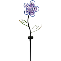 toom LED-Solar-Dekoleuchte 'Blume' neon blau 87 cm