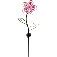 toom LED-Solar-Dekoleuchte 'Blume' neon pink 87 cm