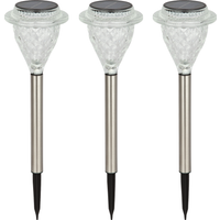 toom LED-Solar-Fackel-Set Edelstahl/Glas 44 cm, 3er-Set