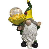 toom LED-Solar-Dekoleuchte 'Zwerg' mehrfarbig mit Glaskugel 22 cm