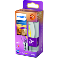 Philips LED-Kerzenlampe 'WarmGlow' klar E14 2 W, dimmbar