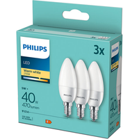 Philips LED-Lampe Kerzenform E14 warmweiß 5 W, 3er-Pack