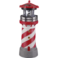 toom LED-Solarleuchte 'Leuchtturm' weiß/rot 26,5 cm