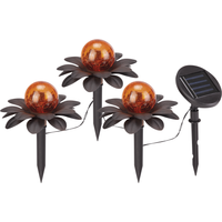 toom LED-Solar-Bodenlichterkette 'Lotusblüte' 3 LEDs warmweiß 3 m