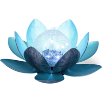 toom Solar-Dekoleuchte Lotus blau 27 x 11 cm