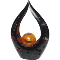 toom Solar-Dekoleuchte 'Blüte' anthrazit/gold 20,8 x 30,7 cm