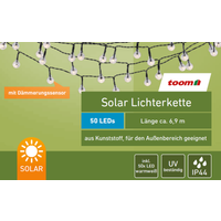 toom Solar-Lichterkette 50 LEDs warmweiß 690 cm