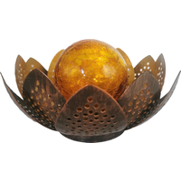 toom Solar-Dekoleuchte Lotusblüte bronze/gold Ø 24 x 11,5 cm