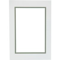 A4 Double Mount to fit a 9" x 6" Photo-Hayseed/Green