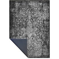 Zenvor Black Silver Machine Washable Vintage Rug