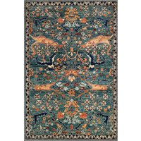 Persava Green Machine Washable Persian Oriental Rug
