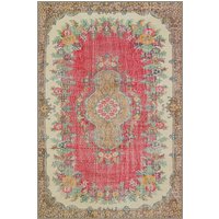Antonius Red Floral Moroccan washable rug