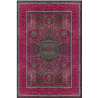 Mythira Pink Medallion Boho washable rug