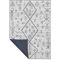 Tarex White Black Machine Washable Rug