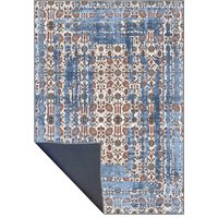 Kelvor Blue Tone Machine Washable Vintage Rug