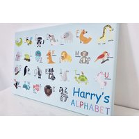 Kids 41cm x 25cm Personalised Canvas Alphabet Chart - 2 Colours!