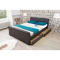 4-Drawer Rimini Faux Leather Sleigh Storage Bed