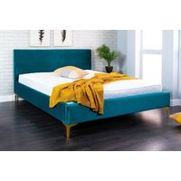 Plush Teal Fabric Bed