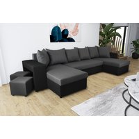 Ibra Fabric U-Shaped Corner Sofa Bed - 2 Colours!