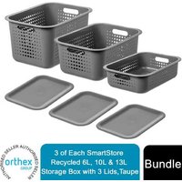 Orthex Storage Baskets With 3 Lids-Taupe
