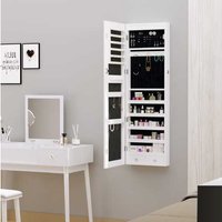 HOMCOM Hanging Mirrored Jewel Cabinet