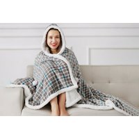 Kids Hooded Snuggle Blanket - 100% Polyester, Unisex, Machine Washable, 130x180cm | Wowcher