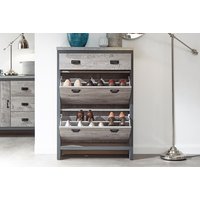 Boston 2 Tier 1 Drawer Grey Shoe Cabinet