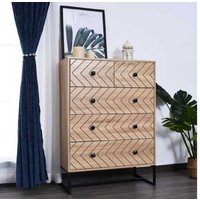 HOMCOM Chest of 5 Drawers Storage Unit