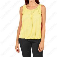 Unisex LEMON - M-L: JERSEY RUCHED NECK BUBBLE VEST TOP from Want Clothing | Wowcher