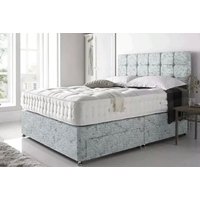 Silver Crushed Velvet Divan Bed Set