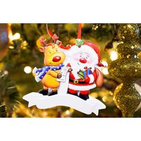 Santa and Reindeer Christmas Ornament