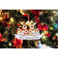 Family Personalised Christmas Deer Decoration