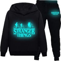 Kids' Glow in the Dark Tracksuit Set - 100% Polyester, Unisex, Ages 2-13, Fun Stranger Things Designs | Wowcher