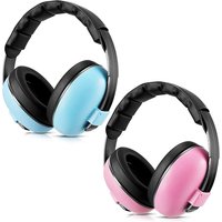 Kids' Noise-Cancelling Ear Defenders - Adjustable, Foldable Nursery Hearing Protection (Pink or Blue) | Wowcher
