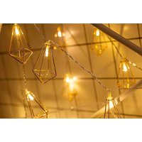 Rose Gold Diamond-Shaped String Lights