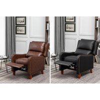 Pushback Recliner Leather Armchair