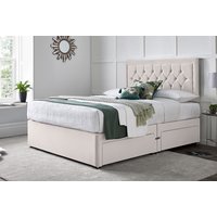 Silver Plush Velvet Orthopaedic Divan Bed Set