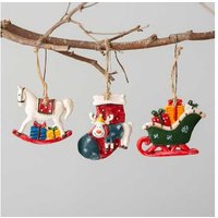 4PACK Resin Christmas Hanging Decor